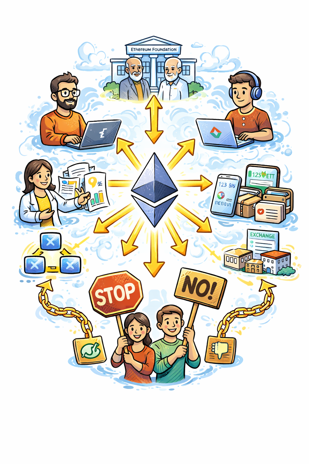 Ethereum governance ecosystem graphic.